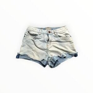 Lucky Brand Denim Shorts Girls 14 Light Wash Riley Short Raw Hem Stretch
